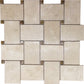 Sample - Sand Beige 11x11 Polished Crema Marfil, Emperador Light Marble Basketweave Mosaic tile (5 pack, 4.20 sq ft/case)