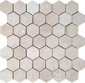 stone beige honed crema marfil marble hexagon mosaic tile, 12x12 inch, pack of 5