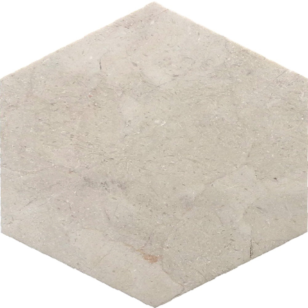 Sample - Beige 10x10 Polished Crema Marfil Marble Honed Hexagon tile (5 pack, 2.95 sq ft/case)