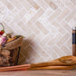 ivory beige 12x12 polished crema marfil marble herringbone mosaic tile with subtle beige veins