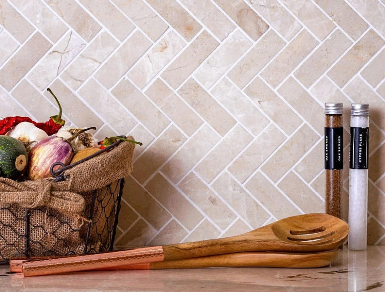 ivory beige 12x12 polished crema marfil marble herringbone mosaic tile with subtle beige veins