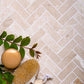 Sample - Ivory Beige 12x12 Polished Crema Marfil Marble Herringbone Mosaic tile (5 pack, 5.29 sq ft/case)