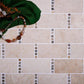 Sample - Stone Beige 12x13 Polished Crema Marfil, Dream Marble Brick Mosaic tile (5 pack, 5.28 sq ft/case)