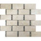 Sample - Stone Beige 12x13 Polished Crema Marfil, Dream Marble Brick Mosaic tile (5 pack, 5.28 sq ft/case)