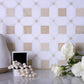 White Beige 12x12 Polished Multi-shaped Thassos Crema Marfil Mosaic Tile (5 pack, 5.17 sq ft/case) - Sample
