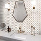 White Beige 12x12 Polished Multi-shaped Thassos Crema Marfil Mosaic Tile (5 pack, 5.17 sq ft/case) - Sample