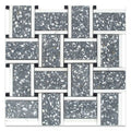 Charcoal gray and white honed basketweave terrazzo dolomite limestone marble mosaic tile