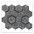 Sample - Charcoal Gray Black 11x12 Honed Hexagon Terrazzo Limestone Marble Mosaic Tile (5 pack, 4.38 sq ft/case)