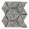 Sample - Charcoal Gray Black 11x13 Honed Triangle Terrazzo Limestone Marble Mosaic Tile (5 pack, 4.77 sq ft/case)