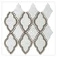 White Wooden Gray 14x14 Polished Arabesque Marble Mosaic Tile (5 pack, 7 sq ft/case)