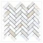 White Gray 12x13 Honed Herringbone Calacatta Gold Marble Mosaic Tile (5 pack, 5.29 sq ft/case)