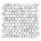 White Gray 11x12 Honed Hexagon Calacatta Gold Marble Mosaic Tile (5 pack, 4.55 sq ft/case)