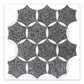 Stellare 11.65 in. x 13.5 in. Honed Charcoal Gray and Black Terrazzo, Marble Mosaic Star, Round Wall and Floor Tile (5.46 sq ft/case) - 5 Pack