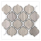 Thassos White, Wooden Grey 10x11 Polished Arabesque Marble Mosaic Tile (5 pack, 4 sq ft/case)