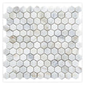 Sample - White Gray 11x12 Honed Hexagon Calacatta Gold Marble Mosaic Tile (5 pack, 4.55 sq ft/case)