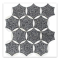 Sample - Charcoal Gray Black 12x13 Honed Star Round Terrazzo Dolomite Marble Mosaic Tile (5 pack, 5.46 sq ft/case)