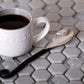 Sample - Gray 12x12 Matte, Glossy Recycled Glass Hexagon Mosaic tile (5 pack, 4.92 sq ft/case)