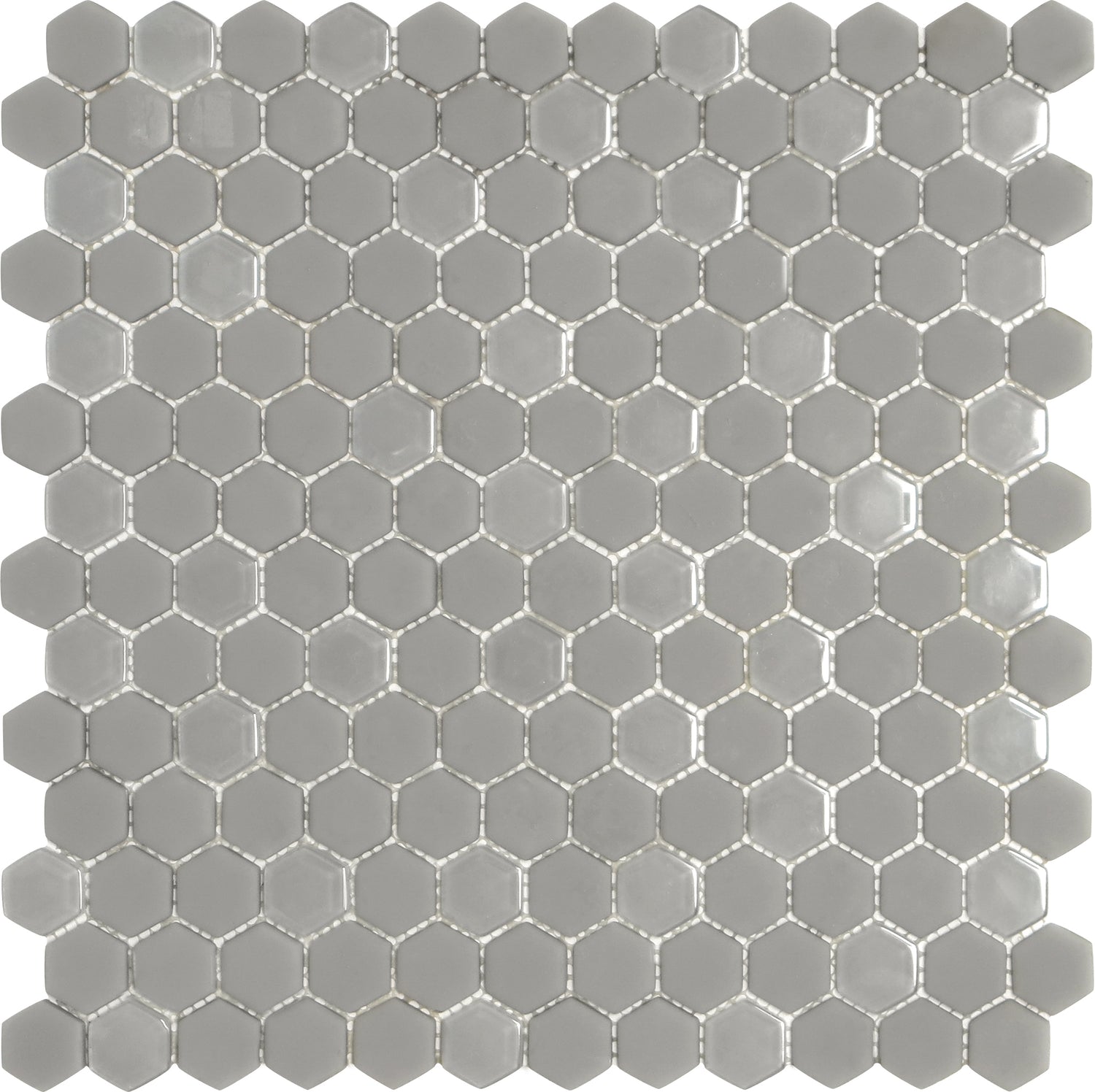 Gray 12x12 Matte, Glossy Recycled Glass Hexagon Mosaic tile (5 pack, 4.92 sq ft/case)