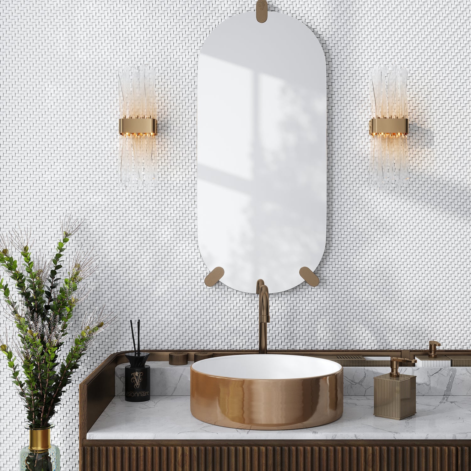 Chiffon White 12x12 Matte Recycled Glass Basketweave Mosaic tile (5 pack, 4.79 sq ft/case)