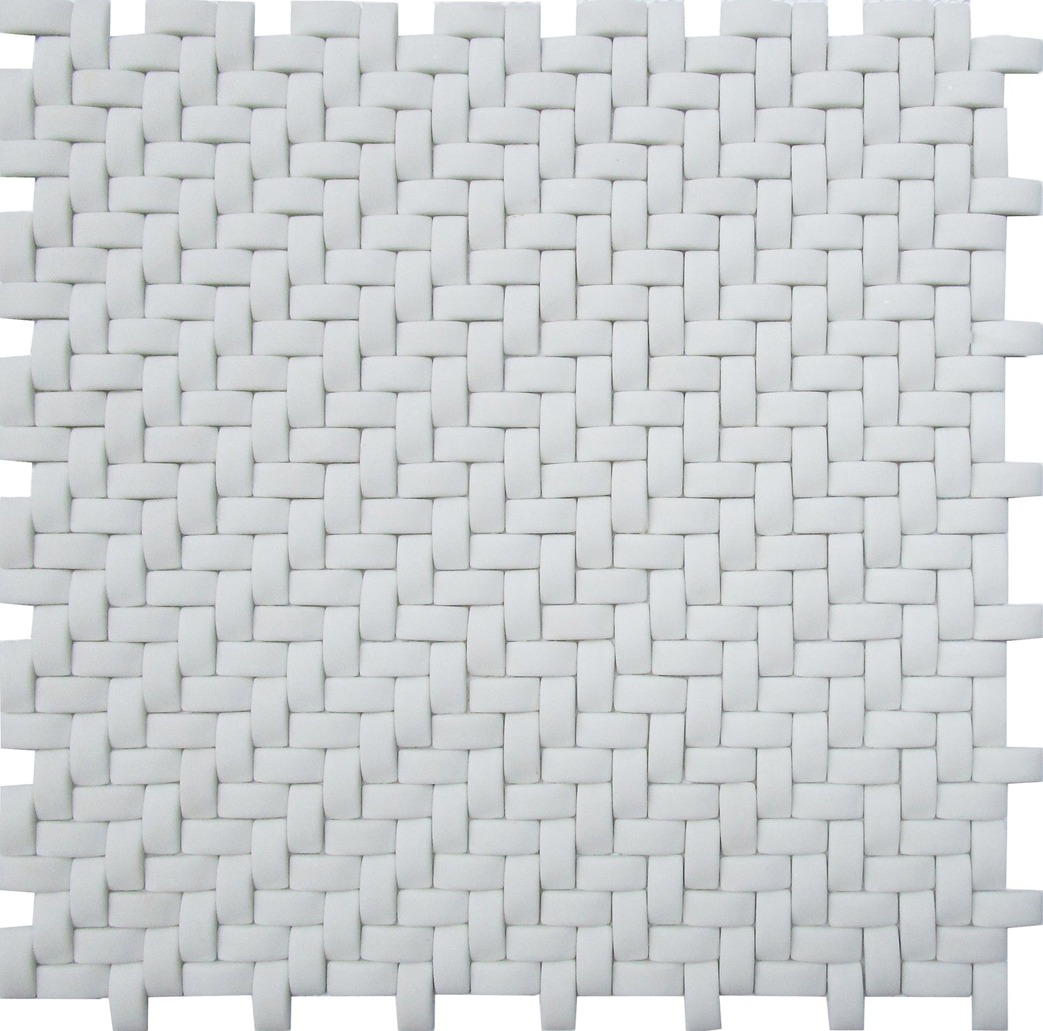 Chiffon White 12x12 Matte Recycled Glass Basketweave Mosaic tile (5 pack, 4.79 sq ft/case)