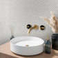 Chiffon White 12x12 Matte Recycled Glass Basketweave Mosaic tile (5 pack, 4.79 sq. ft./case) - Sample