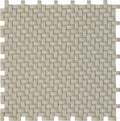 Light taupe matte recycled glass basketweave mosaic tile 12x12 sheet with interlocking pattern