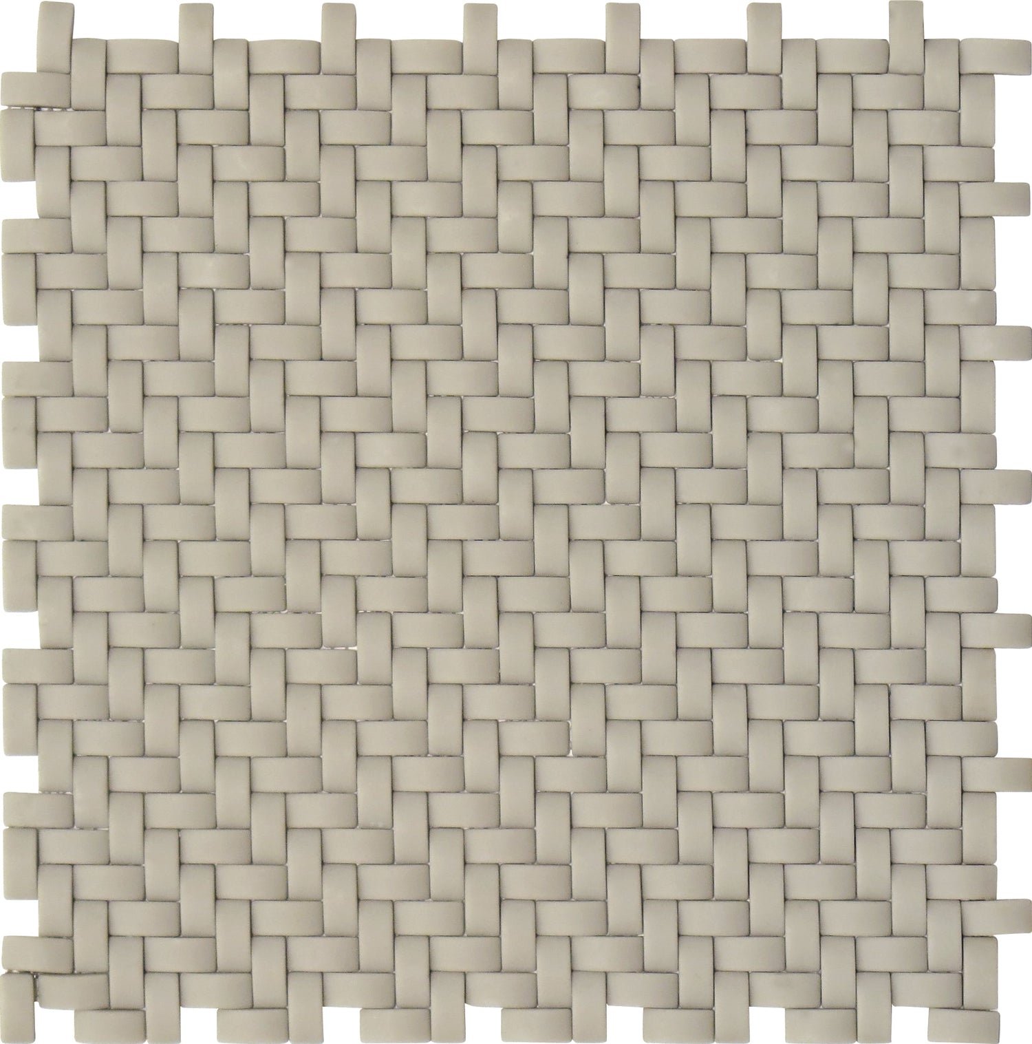 Light Taupe 12x12 Matte Recycled Glass Basketweave Mosaic tile (5 pack, 4.79 sq. ft./case) - Sample