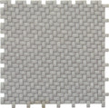 Fossil gray 12x12 matte recycled glass basketweave mosaic tiles with smooth finish