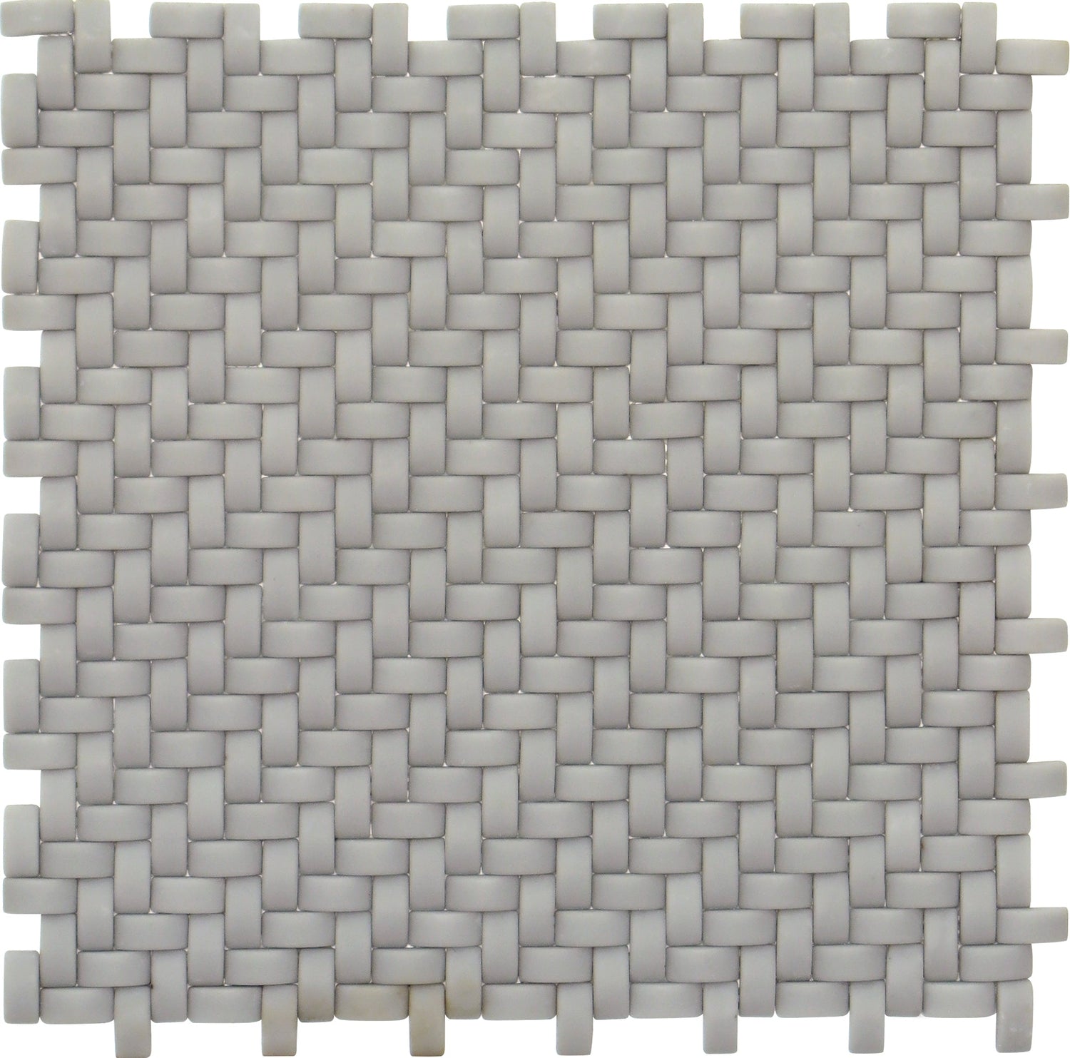 Fossil Gray 12x12 Matte Recycled Glass Basketweave Mosaic tile (5 pack, 4.79 sq. ft./case) - Sample