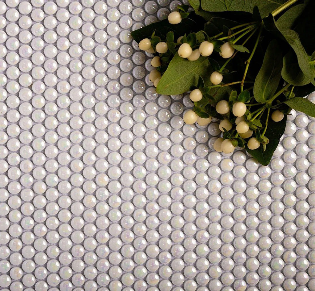 Shiny Recycled Glass Penny Tile