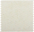 Sample - Parchment White 12x12 Glossy Iridescent Penny Round Recycled Glass Mosaic Tile (10 pack, 11.11 sq ft/case)