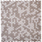 White, Beige 12x12 Glossy Recycled Glass Penny Round Mosaic tile (10 pack, 11.11 sq. ft./case) - Sample
