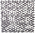 12x12 glossy white and gray recycled glass penny round mosaic tile sheet