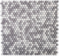 White, Gray 12x12 Glossy Recycled Glass Penny Round Mosaic tile (10 pack, 11.11 sq. ft./case) - Sample