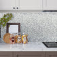 White, Gray 12x12 Glossy Recycled Glass Penny Round Mosaic tile (10 pack, 11.11 sq. ft./case) - Sample