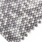 White, Gray 12x12 Glossy Recycled Glass Penny Round Mosaic tile (10 pack, 11.11 sq. ft./case) - Sample