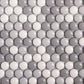 White, Gray 12x12 Glossy Recycled Glass Penny Round Mosaic tile (10 pack, 11.11 sq. ft./case) - Sample