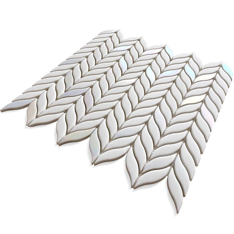 White, Blue 12x12 Matte Recycled Glass Mosaic tile (10 pack, 9.75 sq. ft./case) - Sample