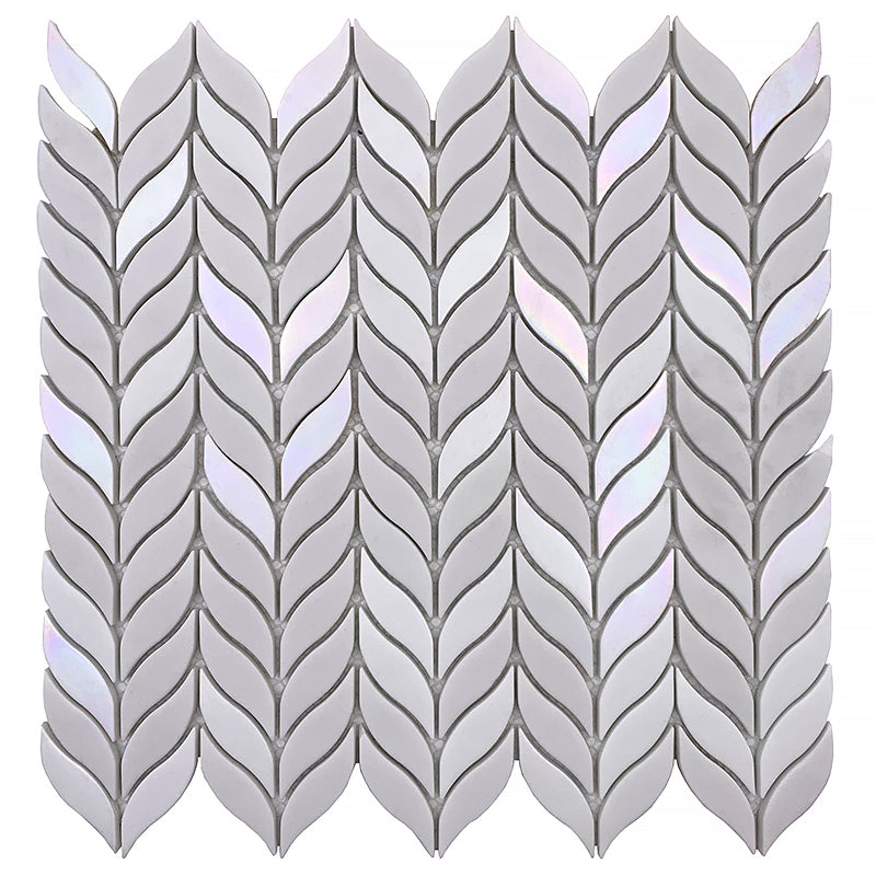 White, Blue 12x12 Matte Recycled Glass Mosaic tile (10 pack, 9.75 sq ft/case)