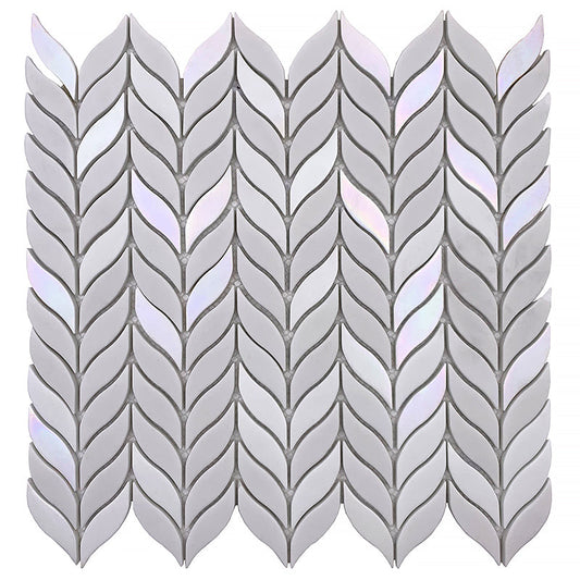 Sample-White, Blue 12x12 Matte Recycled Glass Mosaic tile (10 pack, 9.75 sq ft/case)