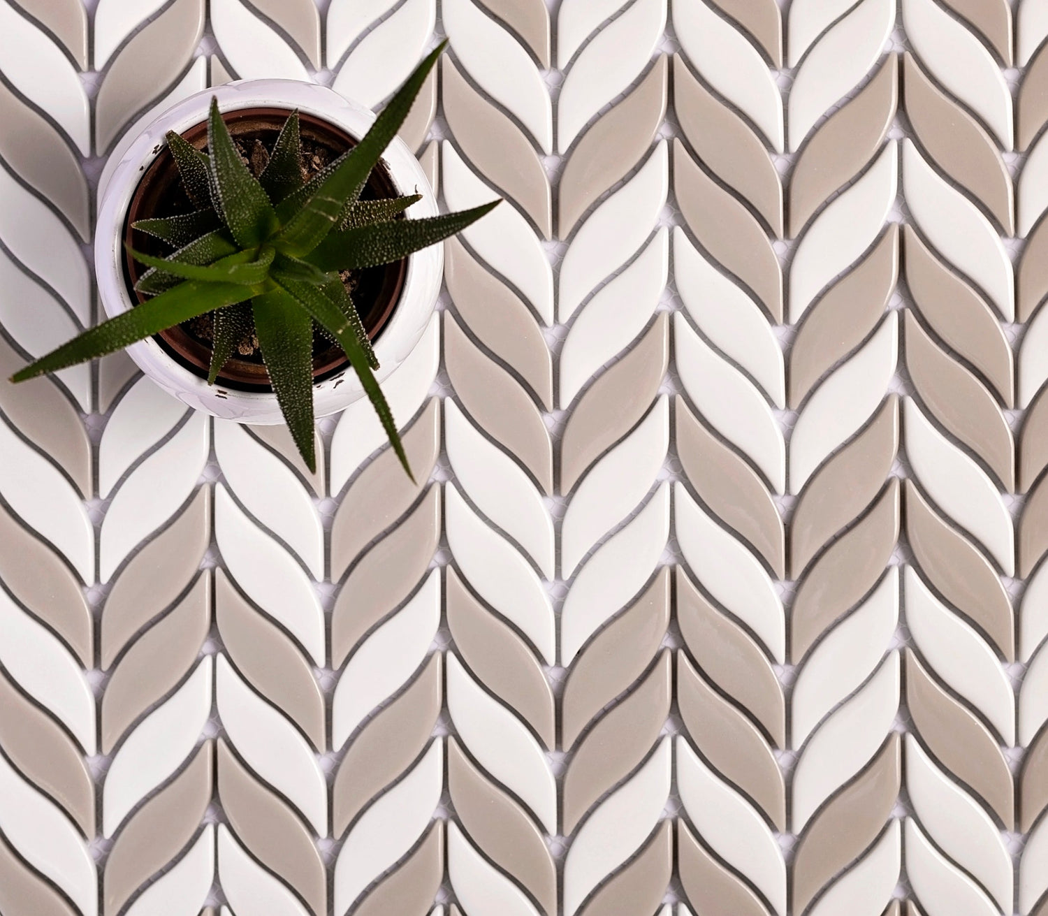 White, Brown 12x12 Glossy Recycled Glass Mosaic tile (10 pack, 9.75 sq. ft./case) - Sample