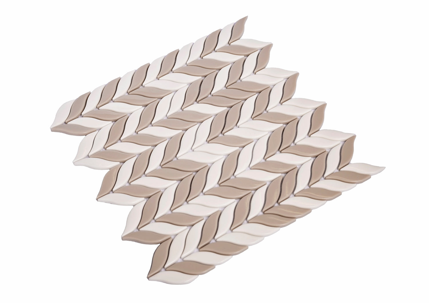 White, Brown 12x12 Glossy Recycled Glass Mosaic tile (10 pack, 9.75 sq ft/case)