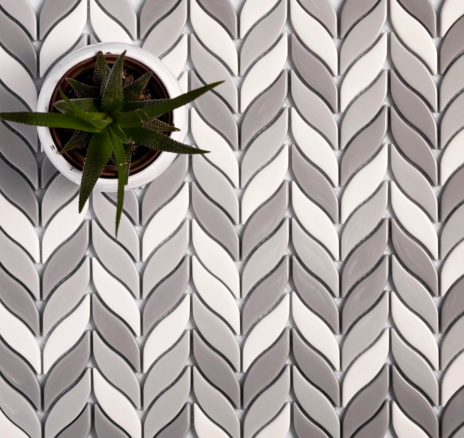 Gray, White 12x12 Glossy Recycled Glass Mosaic tile (10 pack, 9.75 sq ft/case)