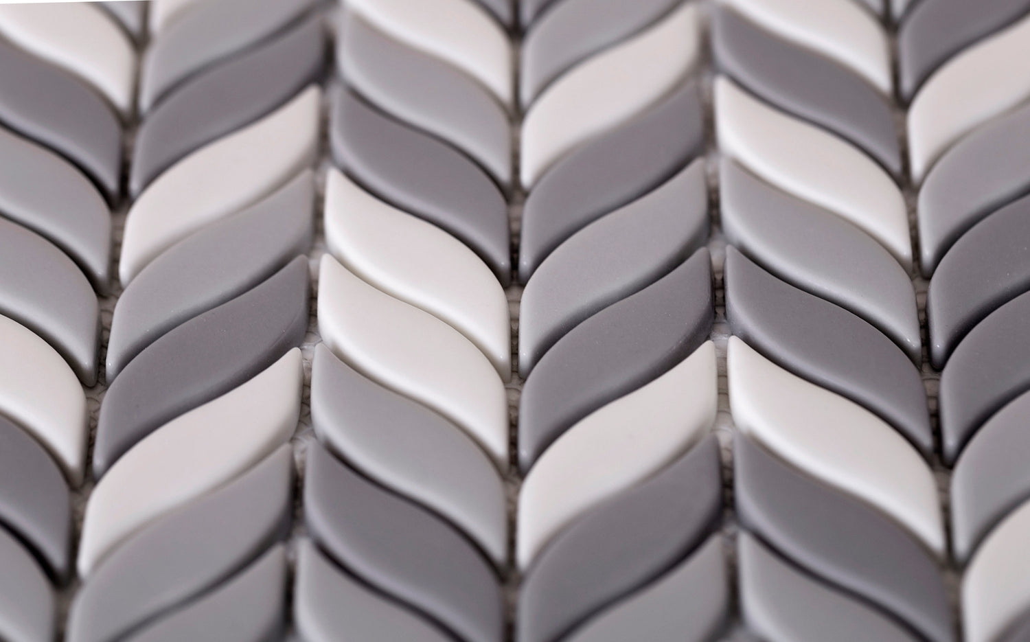 Gray, White 12x12 Glossy Recycled Glass Mosaic tile (10 pack, 9.75 sq. ft./case) - Sample