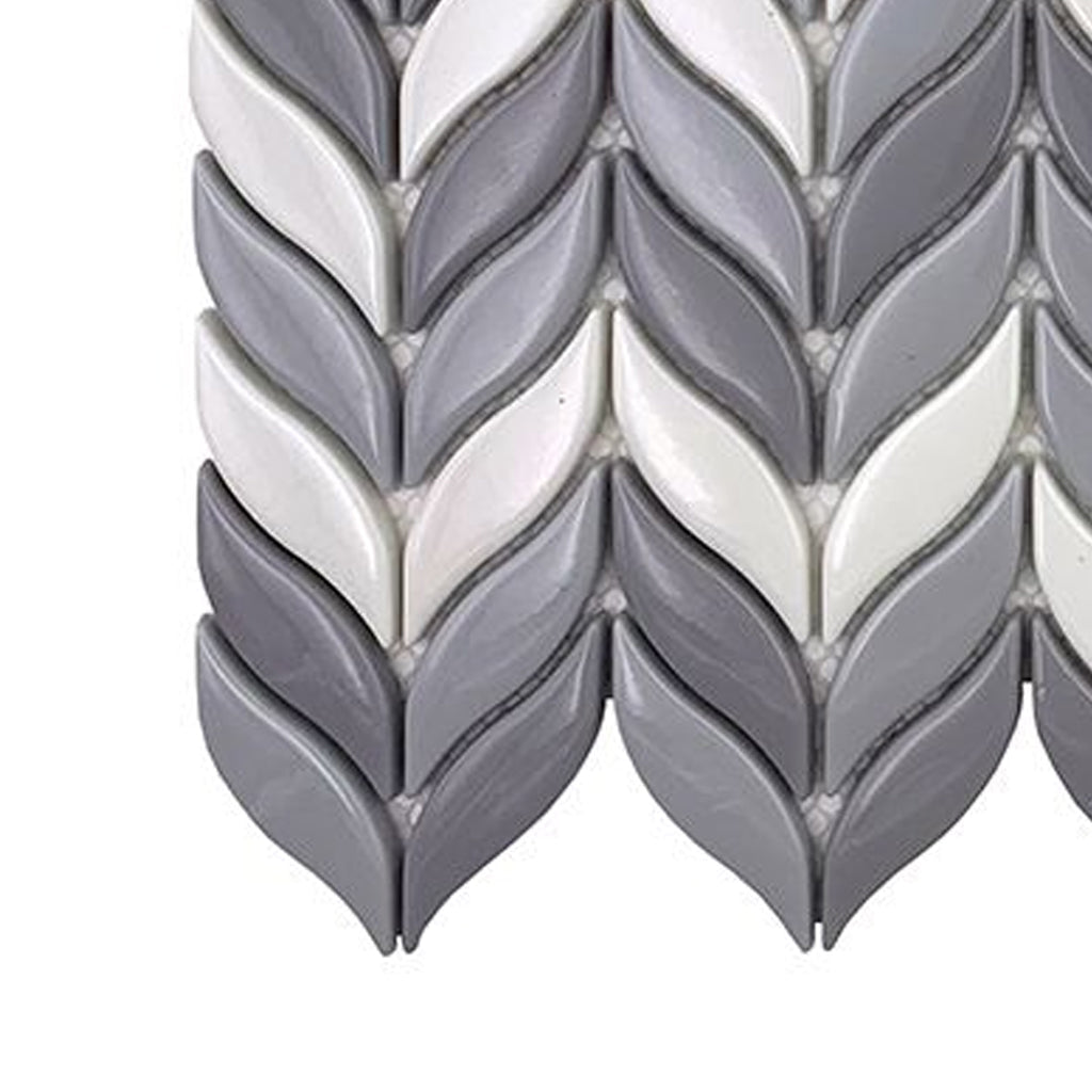 Gray, White 12x12 Glossy Recycled Glass Mosaic tile (10 pack, 9.75 sq. ft./case) - Sample