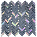 Anchor gray 12x12 matte recycled glass mosaic tile with iridescent leaf pattern