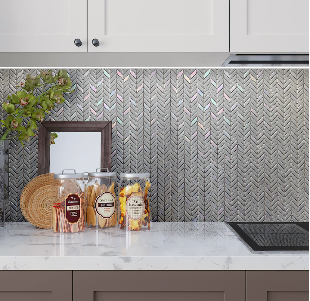 Flint Gray 12x12 Matte Recycled Glass Mosaic tile (10 pack, 9.75 sq. ft./case) - Sample