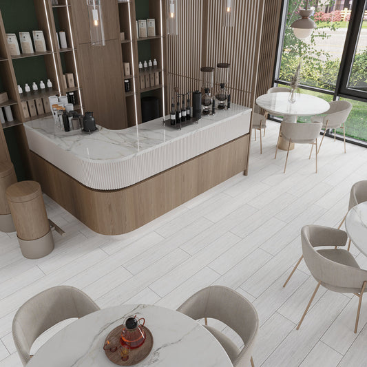Blanco 8x48 Matte Porcelain Large Format Tile (5 pack, 12.91 sq ft/case) - Sample