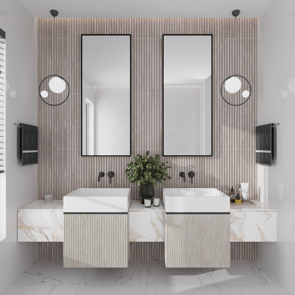 Bois Ribbon 23.77 in. x 47.25 in. Matte Gray Porcelain Deco Wall and Floor Tile (15.49 sq ft/case) (2-pack) - Sample
