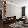 Pearl white matte porcelain large format tiles 24x48 inch with linear texture